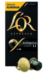 Kávékapszula, Nespresso® kompatibilis, 10 db, JACOBS DOUWE EGBERTS "L`OR Ristretto"