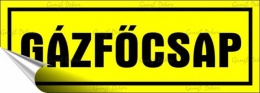Információs matrica, 14x5 cm, "Gázfőcsap"