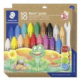 Zsírkréta, jumbo, hatszögletű, STAEDTLER "Noris Junior 224", 18 különböző szín